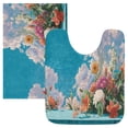 thumbnail image 1 of RMDQTR 2PCs Bathroom Rugs Set Plush Toilet Base Mat 16" × 24" Bath Mat and 20" × 24" U Shape Soft Rugs Non Slip Absorbent, 1 of 9