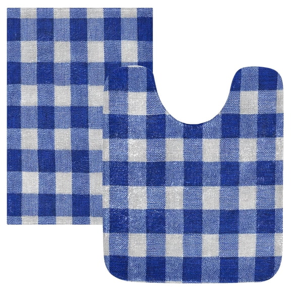 RMDQTR 2PCs Bathroom Rugs Set Plush Toilet Base Mat 16" × 24" Bath Mat and 20" × 24" U Shape Soft Rugs Non Slip Absorbent