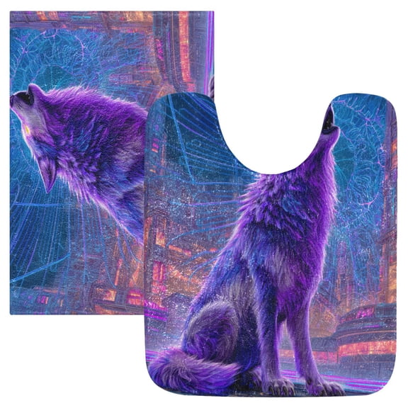 RMDQTR 2PCs Bathroom Rugs Set Plush Toilet Base Mat 16" × 24" Bath Mat and 20" × 24" U Shape Soft Rugs Non Slip Absorbent