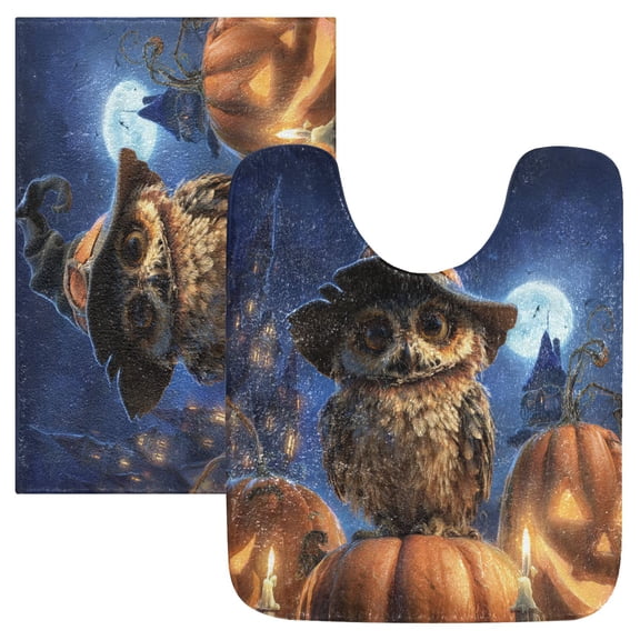 RMDQTR 2PCs Bathroom Rugs Set Plush Toilet Base Mat 16" × 24" Bath Mat and 20" × 24" U Shape Soft Rugs Non Slip Absorbent