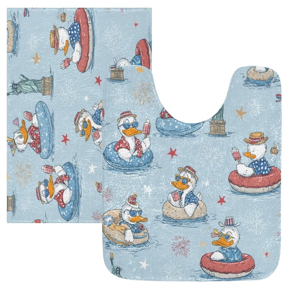 RMDQTR 2PCs Bathroom Rugs Set Plush Toilet Base Mat 16" Ć 24" Bath Mat and 20" Ć 24" U Shape Soft Rugs Non Slip Absorbent