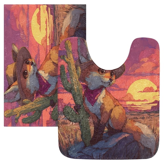 RMDQTR 2PCs Bathroom Rugs Set Plush Toilet Base Mat 16" × 24" Bath Mat and 20" × 24" U Shape Soft Rugs Non Slip Absorbent