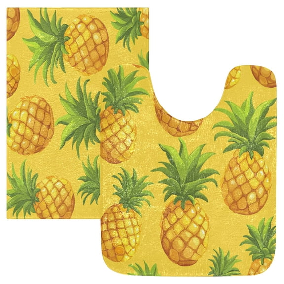 RMDQTR 2PCs Bathroom Rugs Set Plush Toilet Base Mat 16" × 24" Bath Mat and 20" × 24" U Shape Soft Rugs Non Slip Absorbent