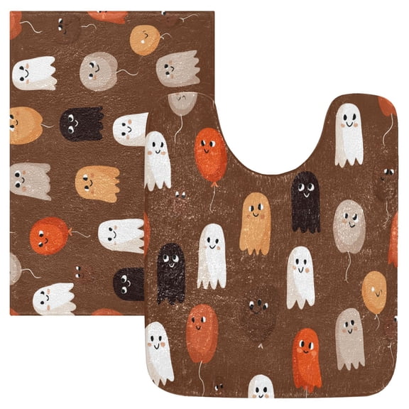 RMDQTR 2PCs Bathroom Rugs Set Plush Toilet Base Mat 16" × 24" Bath Mat and 20" × 24" U Shape Soft Rugs Non Slip Absorbent