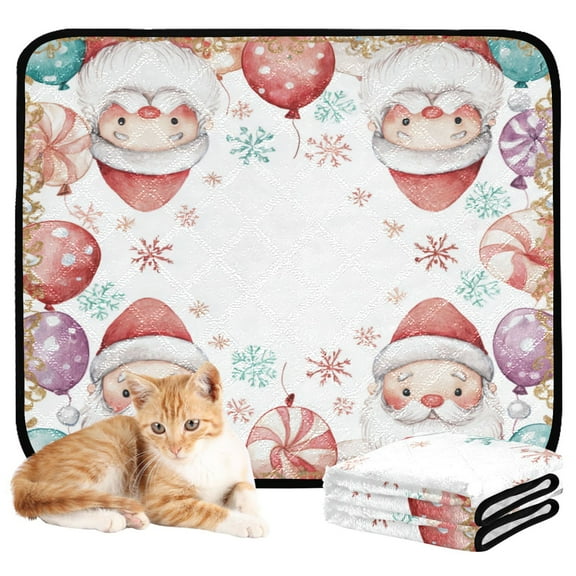 RMDQTR 3Pack Set of Small Pet Potty Pads Reusable Ultra-Absorbent Pet Training Pads Leak-Proof Pet Pads Christmas Paper Cutting Pattern