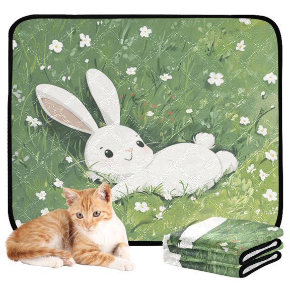 RMDQTR 3Pack Set of Small Pet Potty Pads Reusable Ultra-Absorbent Pet Training Pads Leak-Proof Pet Pads Rabbit