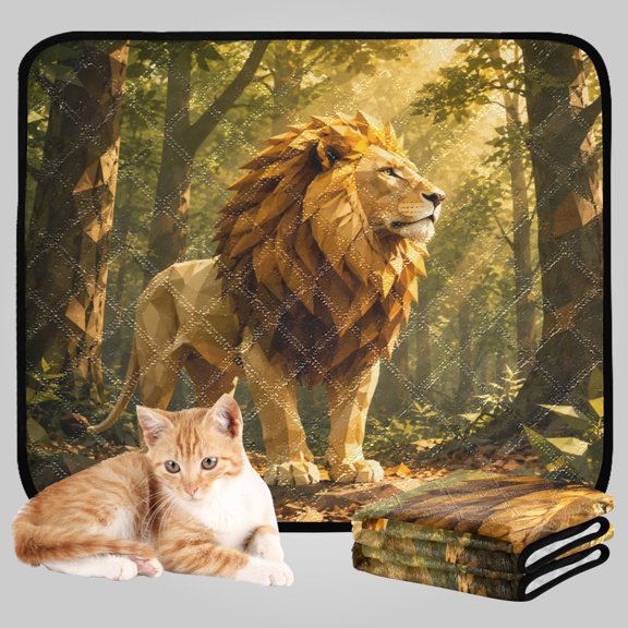 RMDQTR 3Pack Set of Small Pet Potty Pads Reusable Ultra-Absorbent Pet Training Pads Leak-Proof Pet Pads Sunlit Forest Lion King