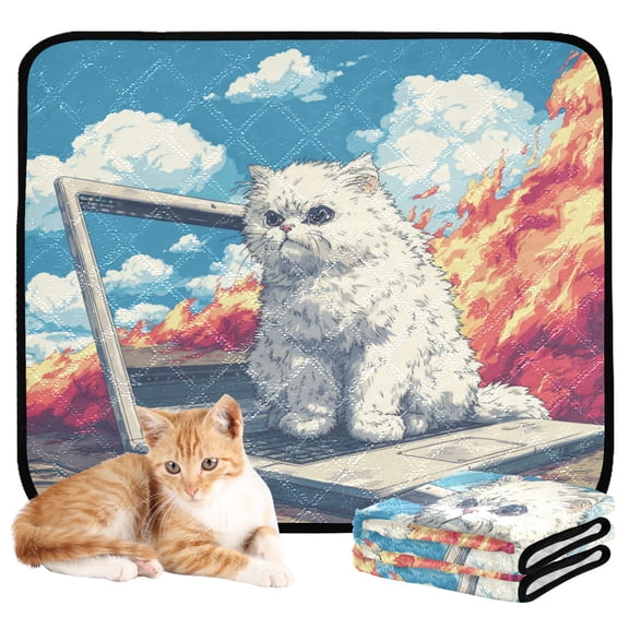 RMDQTR 3Pack Set of Small Pet Potty Pads Reusable Ultra-Absorbent Pet Training Pads Leak-Proof Pet Pads Super Angry Cat