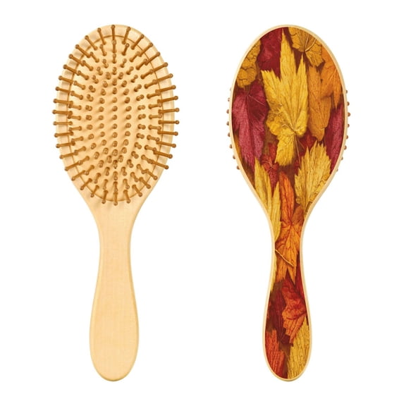 RMDQTR 9.25X3.15Round Wooden Rubber Hair Brushes Massage Comb Suitable for all Hair Types Smooth-gliding Comb Shades Of Yellow