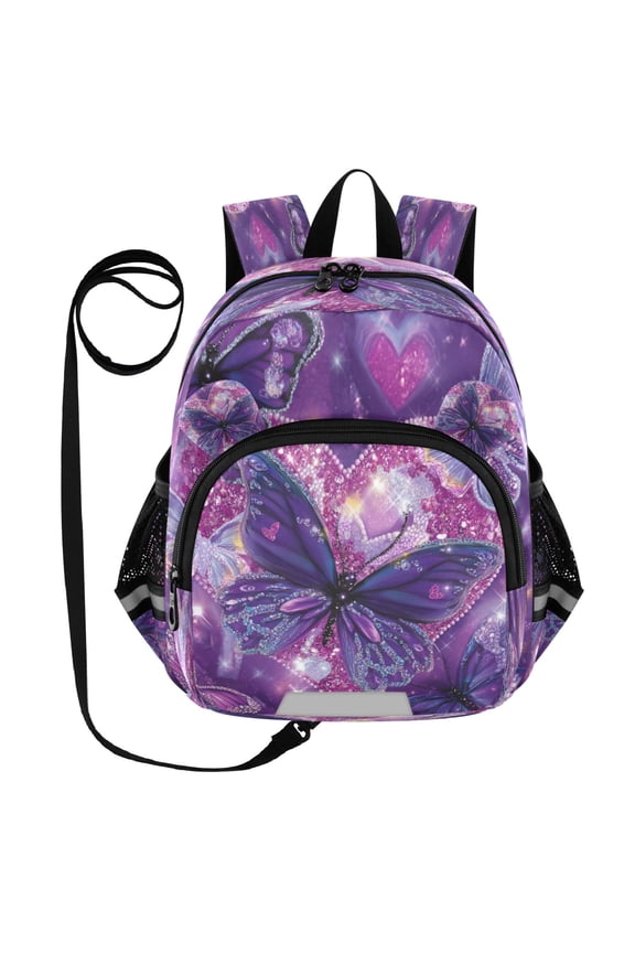 Adorable Ear-Print Backpack with Reflective Strip and Anti-Lost Leash Adjustable Shoulder Straps Mini Travel Backpack Adorable Diamond Painting Butterfly