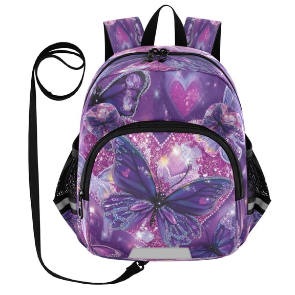 RMDQTR Adorable Ear-Print Backpack with Reflective Strip and Anti-Lost Leash Adjustable Shoulder Straps Mini Travel Backpack Adorable Diamond Painting Butterfly