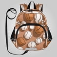 thumbnail image 1 of RMDQTR Adorable Ear-Print Backpack with Reflective Strip and Anti-Lost Leash Adjustable Shoulder Straps Mini Travel Backpack Athletic Ball Collage Print, 1 of 7