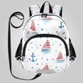 thumbnail image 1 of RMDQTR Adorable Ear-Print Backpack with Reflective Strip and Anti-Lost Leash Adjustable Shoulder Straps Mini Travel Backpack Starry Coastal Sailboat Repeat, 1 of 7