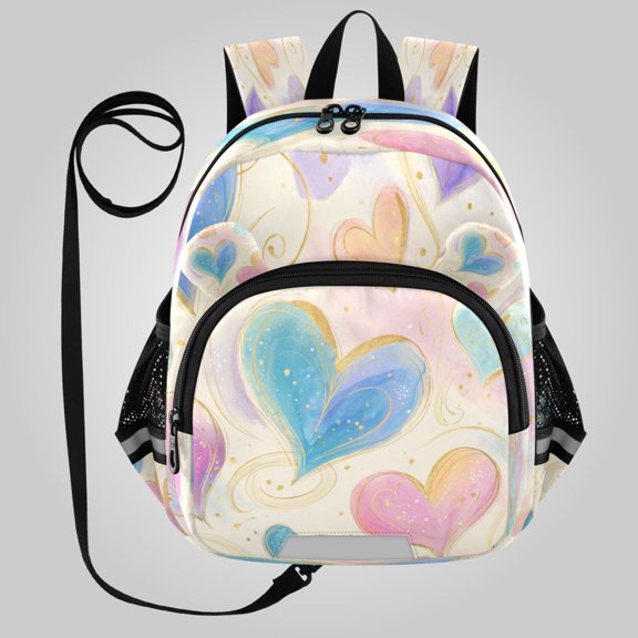 RMDQTR Adorable Ear-Print Backpack with Reflective Strip and Anti-Lost Leash Adjustable Shoulder Straps Mini Travel Backpack Celestial Heart Tapestry