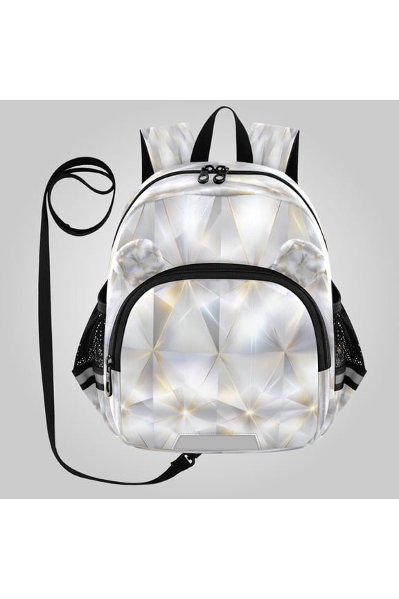 Adorable Ear-Print Backpack with Reflective Strip and Anti-Lost Leash Adjustable Shoulder Straps Mini Travel Backpack Crystal Prism Starlight