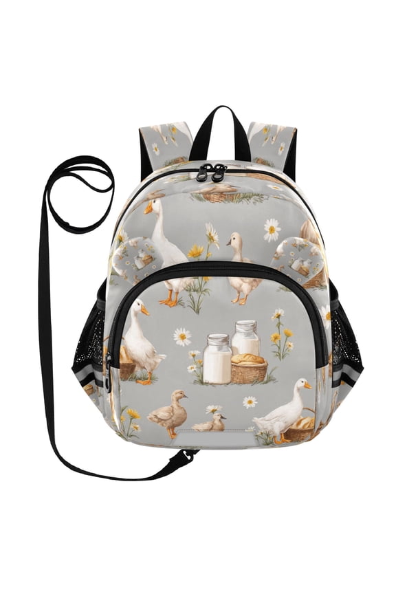 Adorable Ear-Print Backpack with Reflective Strip and Anti-Lost Leash Adjustable Shoulder Straps Mini Travel Backpack Cute Farm Animals