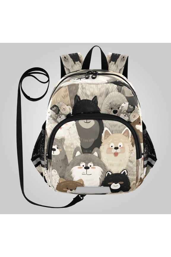 Adorable Ear-Print Backpack with Reflective Strip and Anti-Lost Leash Adjustable Shoulder Straps Mini Travel Backpack Cute Fluffy Fur Family