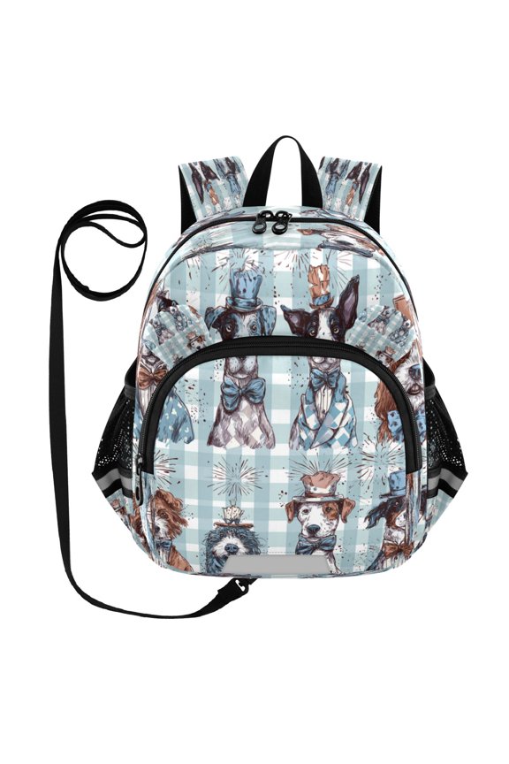 Adorable Ear-Print Backpack with Reflective Strip and Anti-Lost Leash Adjustable Shoulder Straps Mini Travel Backpack Dogs Dress Up Game