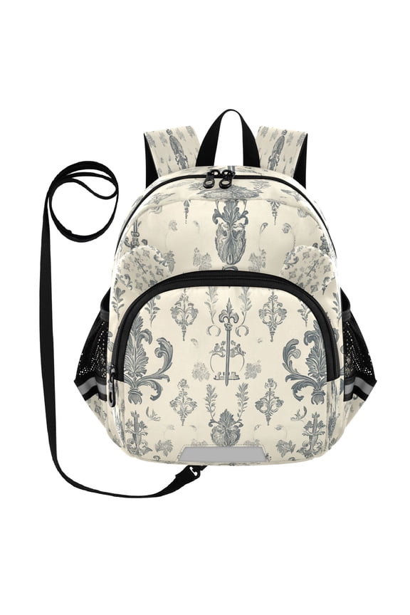 Adorable Ear-Print Backpack with Reflective Strip and Anti-Lost Leash Adjustable Shoulder Straps Mini Travel Backpack Mystery Antique Keys