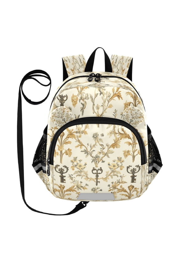 Adorable Ear-Print Backpack with Reflective Strip and Anti-Lost Leash Adjustable Shoulder Straps Mini Travel Backpack Mystery Pattern