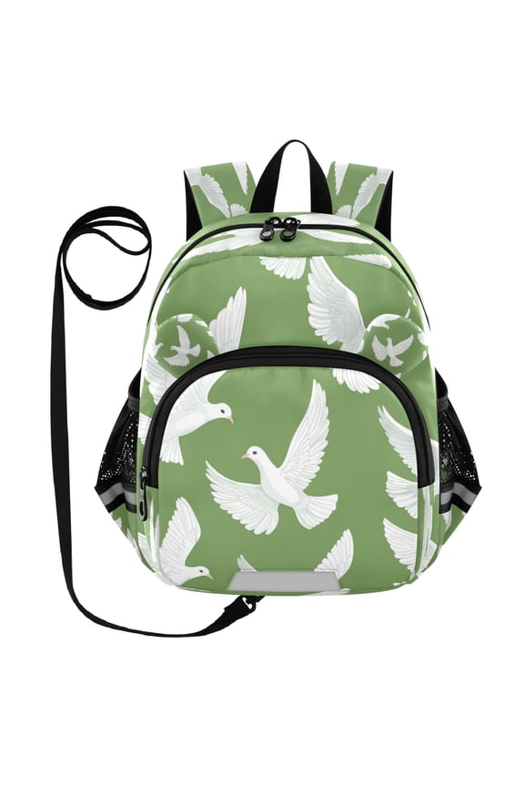Adorable Ear-Print Backpack with Reflective Strip and Anti-Lost Leash Adjustable Shoulder Straps Mini Travel Backpack Pigeons