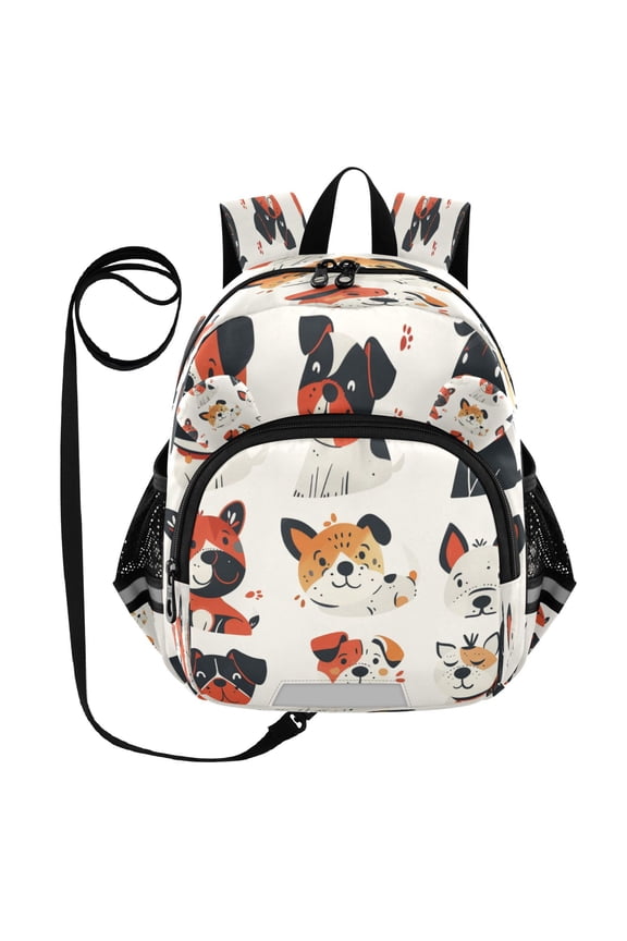 Adorable Ear-Print Backpack with Reflective Strip and Anti-Lost Leash Adjustable Shoulder Straps Mini Travel Backpack Portrait Of A Dog 1