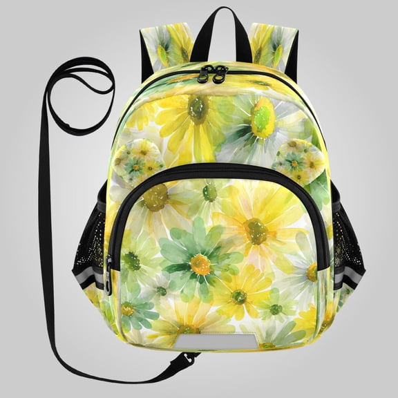 RMDQTR Adorable Ear-Print Backpack with Reflective Strip and Anti-Lost Leash Adjustable Shoulder Straps Mini Travel Backpack Spring Meadow Print