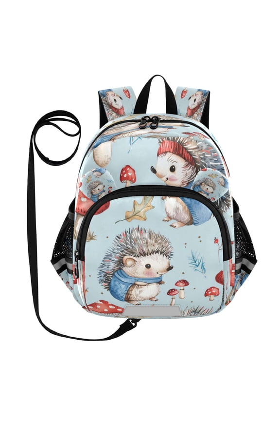 Adorable Ear-Print Backpack with Reflective Strip and Anti-Lost Leash Adjustable Shoulder Straps Mini Travel Backpack The Standing Hedgehog