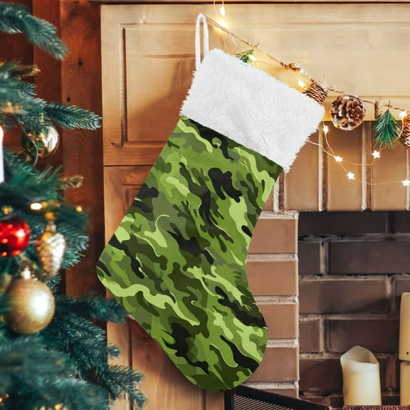 RMDQTR Christmas Stockings for Xmas Gifts - Large Size Festive Holiday Decor for Family Army Camouflage
