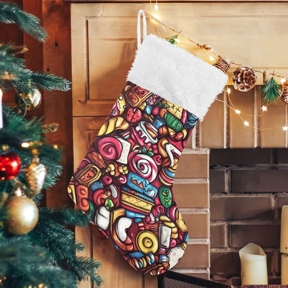 RMDQTR Christmas Stockings for Xmas Gifts - Large Size Festive Holiday Decor for Family Candy House
