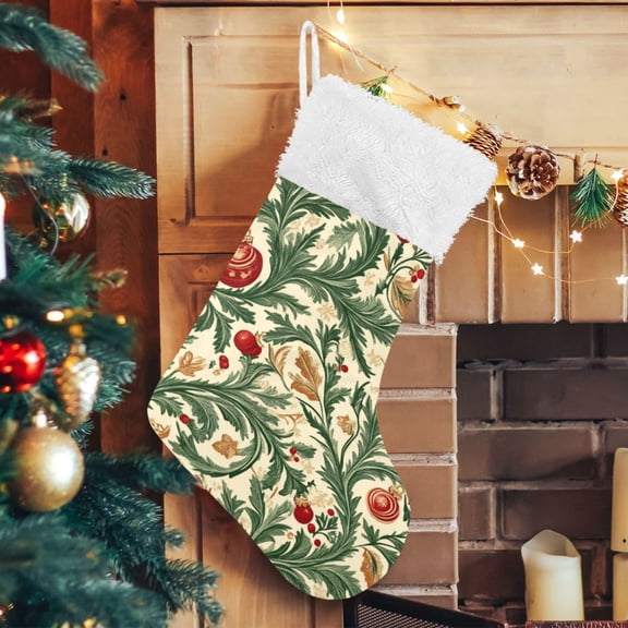 RMDQTR Christmas Stockings for Xmas Gifts - Large Size Festive Holiday Decor for Family Christmas Leaves