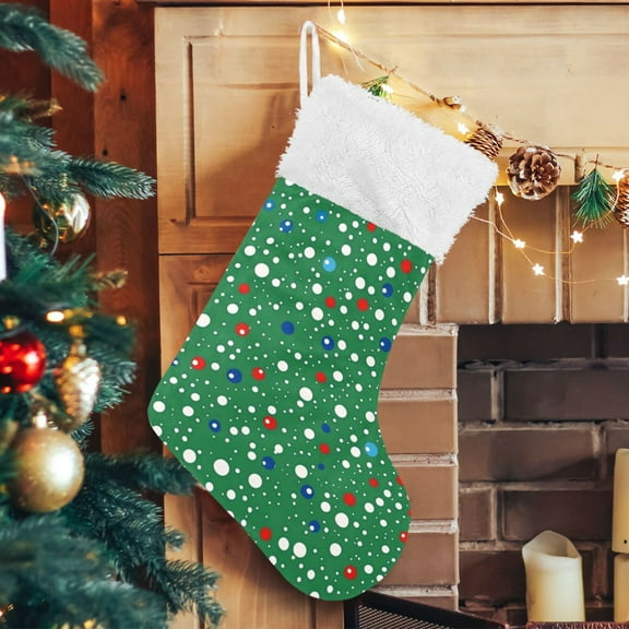 RMDQTR Christmas Stockings for Xmas Gifts - Large Size Festive Holiday Decor for Family Christmas-themed Polka Dots