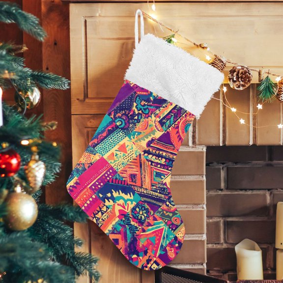 RMDQTR Christmas Stockings for Xmas Gifts - Large Size Festive Holiday Decor for Family Colorful Boho Style