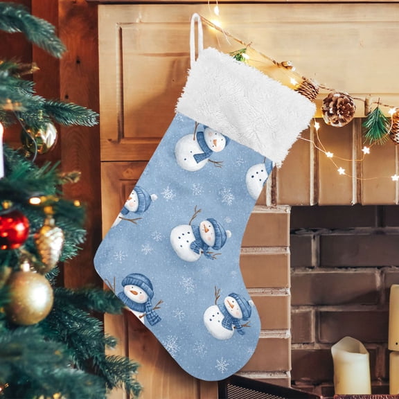 RMDQTR Christmas Stockings for Xmas Gifts - Large Size Festive Holiday Decor for Family Cute Branch Snowman Pattern
