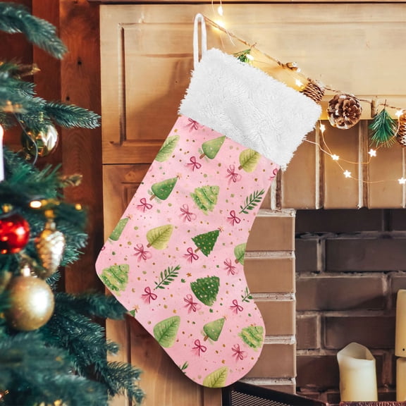 RMDQTR Christmas Stockings for Xmas Gifts - Large Size Festive Holiday Decor for Family Cute Christmas Tree Pattern