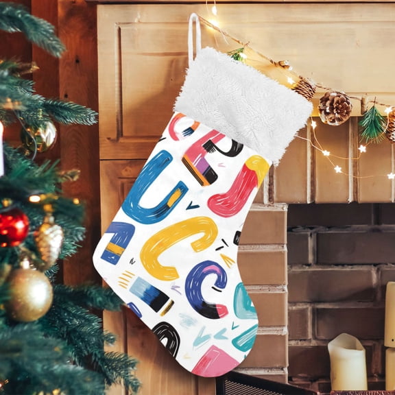 RMDQTR Christmas Stockings for Xmas Gifts - Large Size Festive Holiday Decor for Family Cute Creative Alphabet