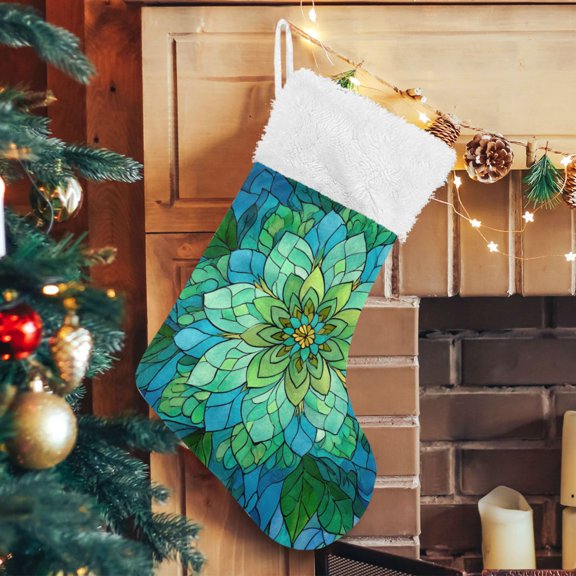 RMDQTR Christmas Stockings for Xmas Gifts - Large Size Festive Holiday Decor for Family Geometric Shapes Style