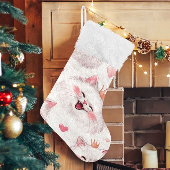 RMDQTR Christmas Stockings for Xmas Gifts - Large Size Festive Holiday Decor for Family Happy Birthday Cats
