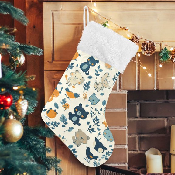 RMDQTR Christmas Stockings for Xmas Gifts - Large Size Festive Holiday Decor for Family Lovely Animal Pattern