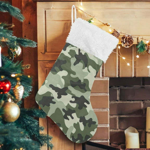 RMDQTR Christmas Stockings for Xmas Gifts - Large Size Festive Holiday Decor for Family Military Style Camouflage