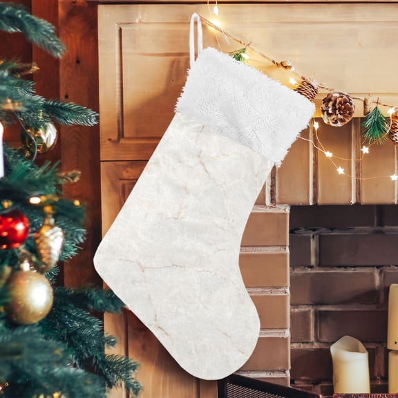 RMDQTR Christmas Stockings for Xmas Gifts - Large Size Festive Holiday Decor for Family Neutral Marble Texture Pattern