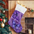 thumbnail image 1 of RMDQTR Christmas Stockings for Xmas Gifts - Large Size Festive Holiday Decor for Family Shimmering Purple Butterflies, 1 of 8