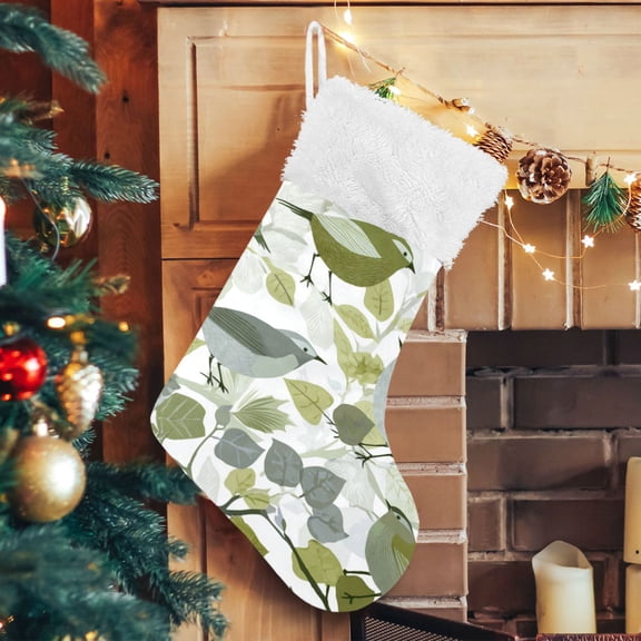 RMDQTR Christmas Stockings for Xmas Gifts - Large Size Festive Holiday Decor for Family Stylized Birds
