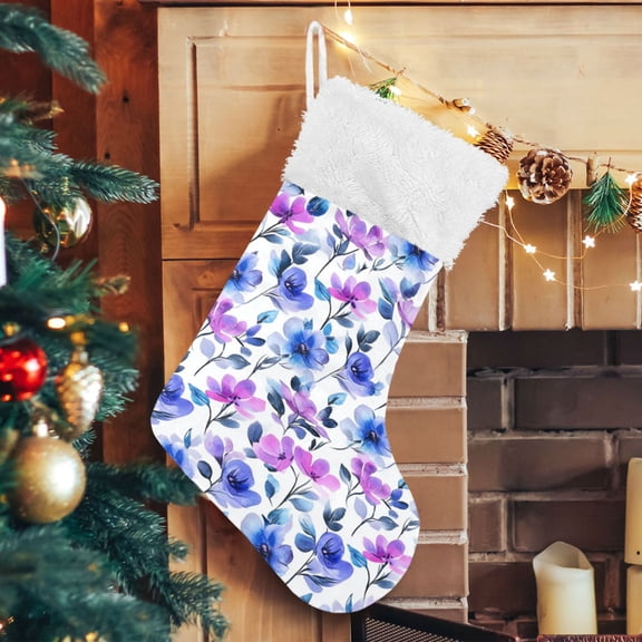 RMDQTR Christmas Stockings for Xmas Gifts - Large Size Festive Holiday Decor for Family White Champaca