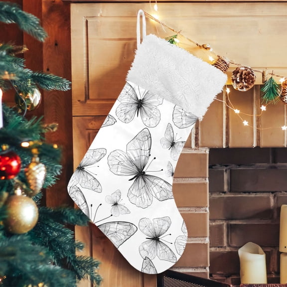 RMDQTR Christmas Stockings for Xmas Gifts - Large Size Festive Holiday Decor for Family White Space