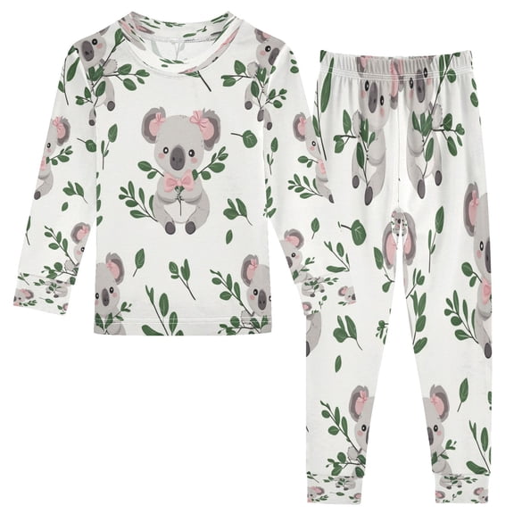 RMDQTR Cotton Pajama Set - 95% Cotton Soft Breathable Elastic Waist Round Neck Sleepwear for 18M-8Y Lovely Cartoon Koalas