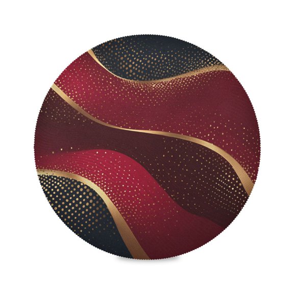 RMDQTR Crimson Noir Gilded Round Placemats Set of 1 Heat Resistant Washable Kitchen Table Decorations 15.4in