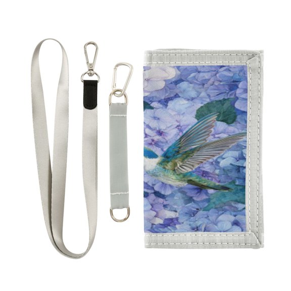 RMDQTR Cute Novelty Wallet Stylish Foldable Wallet The Perfect Gift Beautiful Blue Hydrangeas