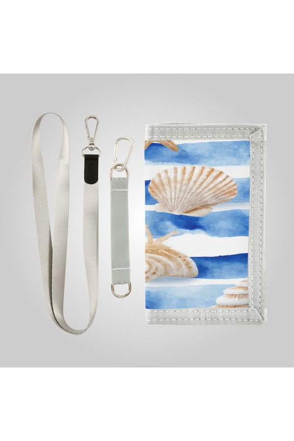 Cute Novelty Wallet Stylish Foldable Wallet The Perfect Gift Blue Nautical Stripes Pattern