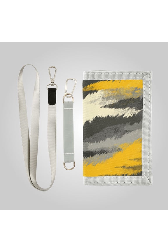 Cute Novelty Wallet Stylish Foldable Wallet The Perfect Gift Brushstroke Yellow Grey Camo Print